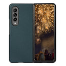 For Samsung Galaxy Z Fold4 Two-color Litchi Texture Phone Case(Green)