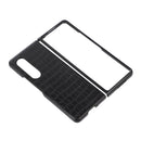 For Samsung Galaxy Z Fold4 Crocodile Texture PU Leather Protective Phone Case(Black)