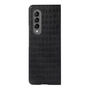 For Samsung Galaxy Z Fold4 Crocodile Texture PU Leather Protective Phone Case(Black)