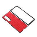For Samsung Galaxy Z Fold4 Crocodile Texture PU Leather Protective Phone Case(Red)
