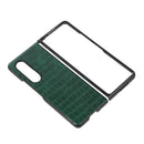 For Samsung Galaxy Z Fold4 Crocodile Texture PU Leather Protective Phone Case(Green)