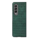 For Samsung Galaxy Z Fold4 Crocodile Texture PU Leather Protective Phone Case(Green)
