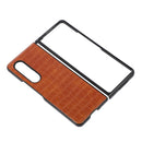 For Samsung Galaxy Z Fold4 Crocodile Texture PU Leather Protective Phone Case(Light Brown)