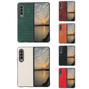For Samsung Galaxy Z Fold4 Crocodile Texture PU Leather Protective Phone Case(Light Brown)
