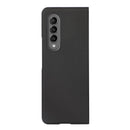 For Samsung Galaxy Z Fold4 Cross Texture PU Leather Phone Case(Black)