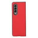 For Samsung Galaxy Z Fold4 Cross Texture PU Leather Phone Case(Red)