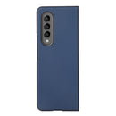 For Samsung Galaxy Z Fold4 Cross Texture PU Leather Phone Case(Blue)