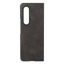 For Samsung Galaxy Z Fold4 Two-color Calf Texture Shockproof Phone Case(Black)
