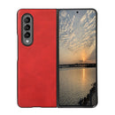 For Samsung Galaxy Z Fold4 Two-color Calf Texture Shockproof Phone Case(Red)