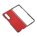 For Samsung Galaxy Z Fold4 Two-color Calf Texture Shockproof Phone Case(Red)