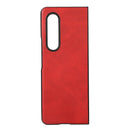 For Samsung Galaxy Z Fold4 Two-color Calf Texture Shockproof Phone Case(Red)