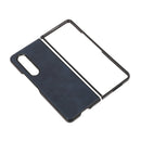 For Samsung Galaxy Z Fold4 Two-color Calf Texture Shockproof Phone Case(Blue)