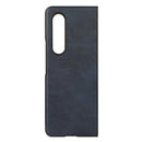 For Samsung Galaxy Z Fold4 Two-color Calf Texture Shockproof Phone Case(Blue)