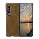 For Samsung Galaxy Z Fold4 Two-color Calf Texture Shockproof Phone Case(Green)