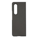For Samsung Galaxy Z Fold4 Carbon Fiber Texture PU Leather Phone Case(Black)