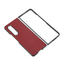 For Samsung Galaxy Z Fold4 Carbon Fiber Texture PU Leather Phone Case(Red)
