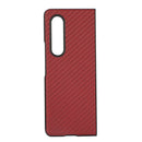 For Samsung Galaxy Z Fold4 Carbon Fiber Texture PU Leather Phone Case(Red)