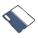 For Samsung Galaxy Z Fold4 Carbon Fiber Texture PU Leather Phone Case(Blue)