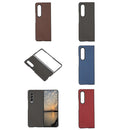 For Samsung Galaxy Z Fold4 Carbon Fiber Texture PU Leather Phone Case(Black)