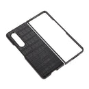 For Samsung Galaxy Z Fold4 Crocodile Texture Genuine Leather Phone Case(Black)