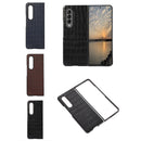 For Samsung Galaxy Z Fold4 Crocodile Texture Genuine Leather Phone Case(Black)