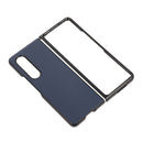 For Samsung Galaxy Z Fold4 Sheep Texture Genuine Leather Phone Case(Blue)