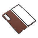 For Samsung Galaxy Z Fold4 Sheep Texture Genuine Leather Phone Case(Brown)