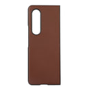 For Samsung Galaxy Z Fold4 Sheep Texture Genuine Leather Phone Case(Brown)