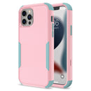 Commuter Shockproof TPU + PC Phone Case For iPhone 14 (Pink+Grey Green)