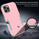 Commuter Shockproof TPU + PC Phone Case For iPhone 14 (Pink+Grey Green)