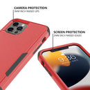 Commuter Shockproof TPU + PC Phone Case For iPhone 14 (Red+Black)