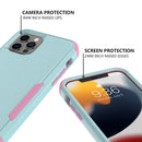 Commuter Shockproof TPU + PC Phone Case For iPhone 14 (Grey Green+Pink)