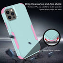 Commuter Shockproof TPU + PC Phone Case For iPhone 14 (Grey Green+Pink)