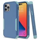 Commuter Shockproof TPU + PC Phone Case For iPhone 14 Pro Max (Royal Blue+Grey Green)