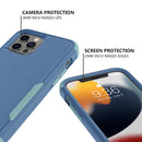 Commuter Shockproof TPU + PC Phone Case For iPhone 14 Pro Max (Royal Blue+Grey Green)