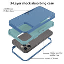 Commuter Shockproof TPU + PC Phone Case For iPhone 14 Pro Max (Royal Blue+Grey Green)