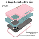 Commuter Shockproof TPU + PC Phone Case For iPhone 14 Pro Max (Pink+Grey Green)