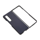 For Samsung Galaxy Z Fold4 Genuine Leather Lychee Texture Phone Case(Blue)