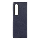 For Samsung Galaxy Z Fold4 Genuine Leather Lychee Texture Phone Case(Blue)