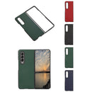 For Samsung Galaxy Z Fold4 Genuine Leather Lychee Texture Phone Case(Blue)