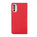 For Motorola Moto G52 4G/G82 5G Skin Feel Magnetic Horizontal Flip Leather Phone Case(Red)