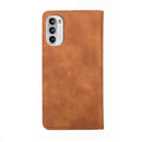 For Motorola Moto G52 4G/G82 5G Skin Feel Magnetic Horizontal Flip Leather Phone Case(Light Brown)