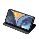 For Motorola Moto G52 4G/G82 5G Skin Feel Magnetic Horizontal Flip Leather Phone Case(Blue)