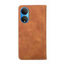 For Honor X7 4G Skin Feel Magnetic Horizontal Flip Leather Phone Case(Light Brown)