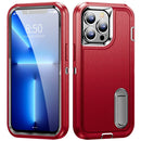 3 in 1 Rugged Holder Phone Case For iPhone 14 Max (Red + Black)
