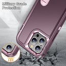 For iPhone 14 Pro 3 in 1 Rugged Holder Phone Case (Purple + Pink)
