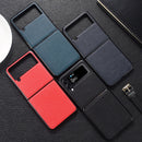 For Samsung Galaxy Z Flip4 5G Genuine Leather Shockproof Phone Case(Black)
