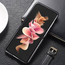 For Samsung Galaxy Z Flip4 5G Genuine Leather Shockproof Phone Case(Black)