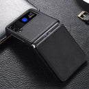 For Samsung Galaxy Z Flip4 5G Genuine Leather Shockproof Phone Case(Black)