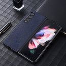 For Samsung Galaxy Z Fold4 5G PU Leather Shockproof Phone Case(Blue)